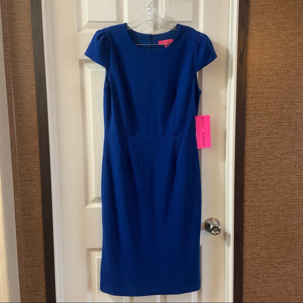NWT Betsey Johnson Blue Cap Sleeve Midi Dress 10